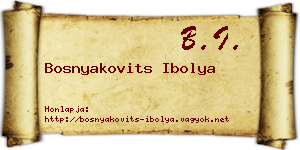 Bosnyakovits Ibolya névjegykártya